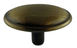1-3/4" Oval Knob Brushed Antique Brass