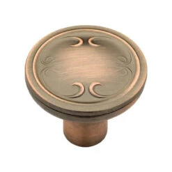 Liberty (50-Pack) 1-3/16" Vignette Design Knob Red Antique Copper