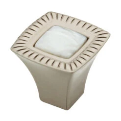Liberty 1-1/8" Faux Mother Of Pearl Insert Knob Satin Nickel