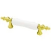 Liberty 3" White Ceramic Insert Flare Foot Pull Polished Brass
