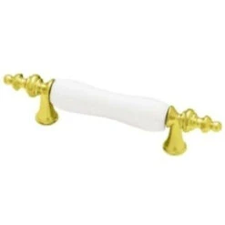 Liberty 3" White Ceramic Insert Flare Foot Pull Polished Brass