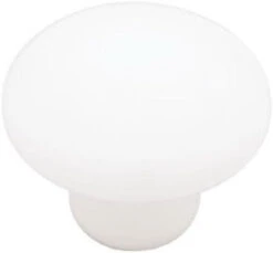 1-3/8" Round Ceramic Knob White