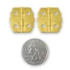 Pair (2) Humidor Or Jewel Box Hinges With Screws 23X22mm - Polished Brass
