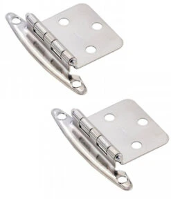 Pair Chrome Free-Swing Hinges With Screws & Door Bumpers H01010V-CHR-O2