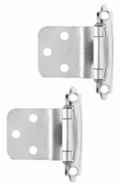 Pair Inset/Offset Hinge 3/8" - Self Closing - Matte Chrome H0104AC-MC-O