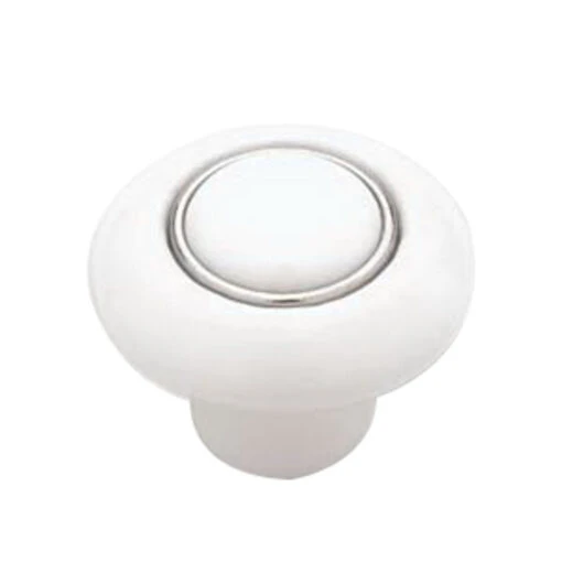 Liberty (50-Pack) 1-1/2" White Ceramic Knob With Chrome Insert -D'Lawless Hardware Shop pbf430y w 49009.1684438600