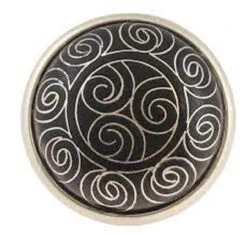 Liberty (25-Pack) 1-5/8" Tribal Pattern Cloisonne Knob Black With Satin Pewter