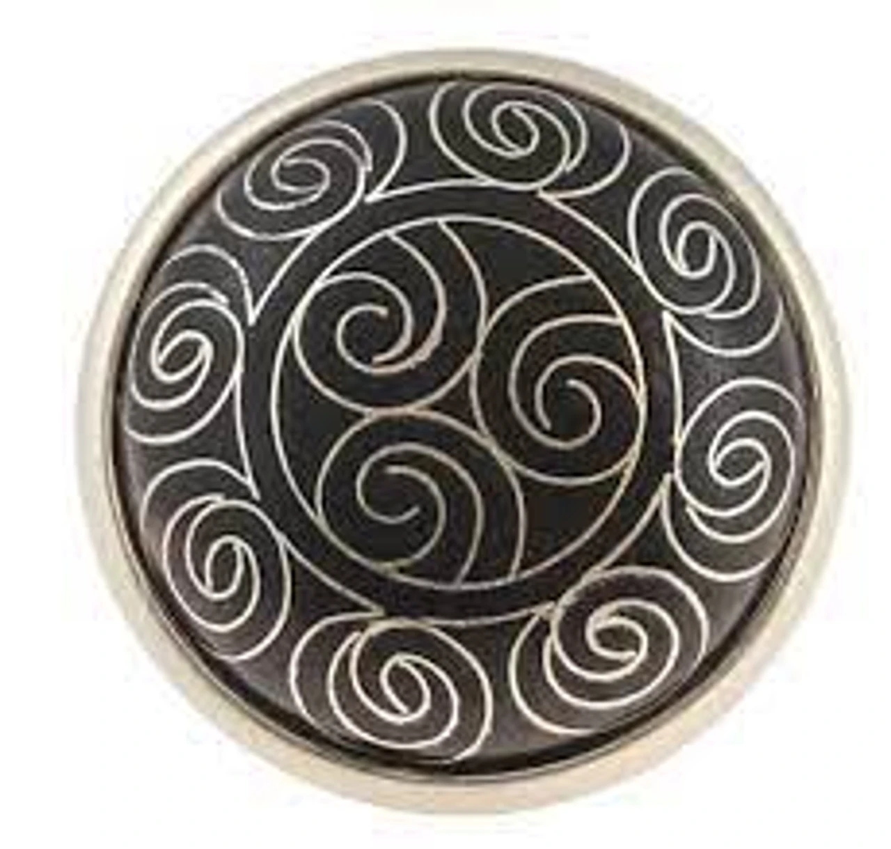 Liberty (25-Pack) 1-5/8" Tribal Pattern Cloisonne Knob Black With Satin Pewter 1 Liberty (25-Pack) 1-5/8" Tribal Pattern Cloisonne Knob Black With Satin Pewter
