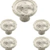 Liberty (5-Pack) 1-3/8" SeaSide Cottage Angelfish Knob Vintage Antique White