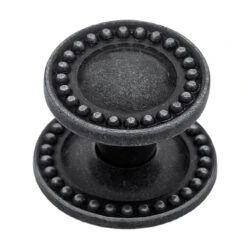 Liberty 1-1/4" Beaded Knob With Backplate Old World Pewter
