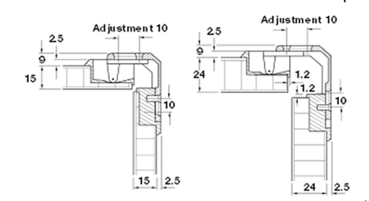 Pie Cut Corner Hinge HR-22877-000 3 Pie Cut Corner Hinge HR-22877-000 - Image 3