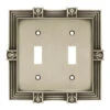 Liberty Pineapple Double Switch Plate - Brushed Satin Pewter (64460)