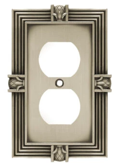 Liberty Pineapple Single Duplex Wall Plate - Brushed Satin Pewter (64462)