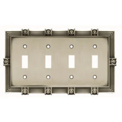 Liberty Pineapple Quad Switch Plate - Brushed Satin Pewter (64461)