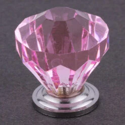 1-1/4" Pink Diamond Acrylic Knob Chrome