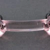 3" Octagon Glass Pull Pink With Oil Rubbed Bronze