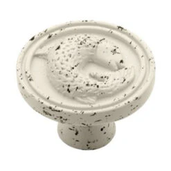 Liberty 1-3/8" SeaSide Cottage Pisces Fish Knob Vintage Antique White
