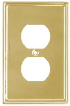 Liberty Single Duplex Wall Plate Polished Solid Brass