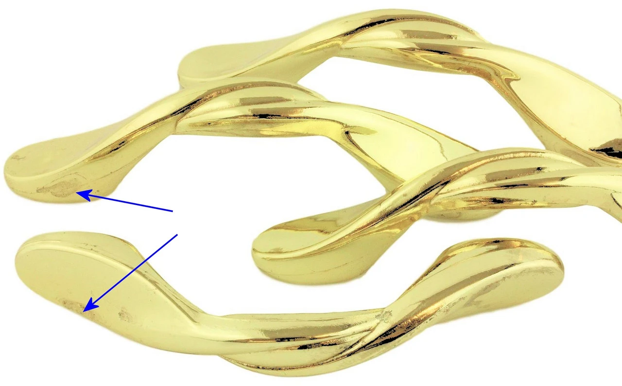 Amerock (As-Is) 3" Twist Design Pull Polished Brass 2 Amerock (As-Is) 3" Twist Design Pull Polished Brass - Image 2