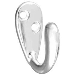 Polished Chrome Single Coat Hook - 1 1/2" H25-H679CHR