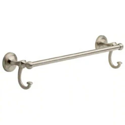 Liberty Delta Portman 18" Towel Bar With Hooks Satin Nickel