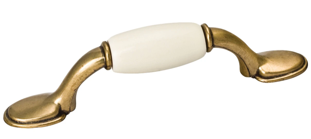 Liberty 3" White Ceramic Center Pull Antique English 1 Liberty 3" White Ceramic Center Pull Antique English