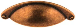 2-1/2" Country Store Cup Pull Antique Copper
