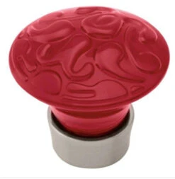 Liberty 1-1/2" Acrylic Scroll Knob Red Garnet And Satin Nickel