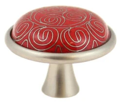 Liberty 1-5/8" Tribal Pattern Cloisonne Knob Red With Satin Pewter -D'Lawless Hardware Shop red tribal pattern cloisonne knob 42mm l pbf560 red c 18 39350.1639513298