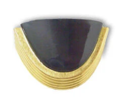 (As-Is) 1-1/2" Restoration Art Deco Finger Pull Brass And Black