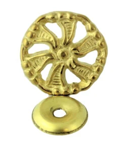 1-1/2" Restorers Classic Solid Brass Knob With Backplate -D'Lawless Hardware Shop restorers classic solid brass knob w backplate for furniture cabinets 1 1 2 k32 k1bsb 5 76332.1644526063