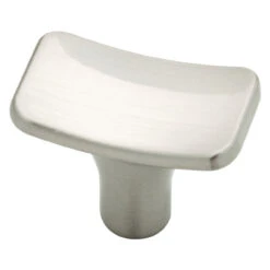 (As-Is) 1" Retro Sloped Rectangle Knob Satin Nickel