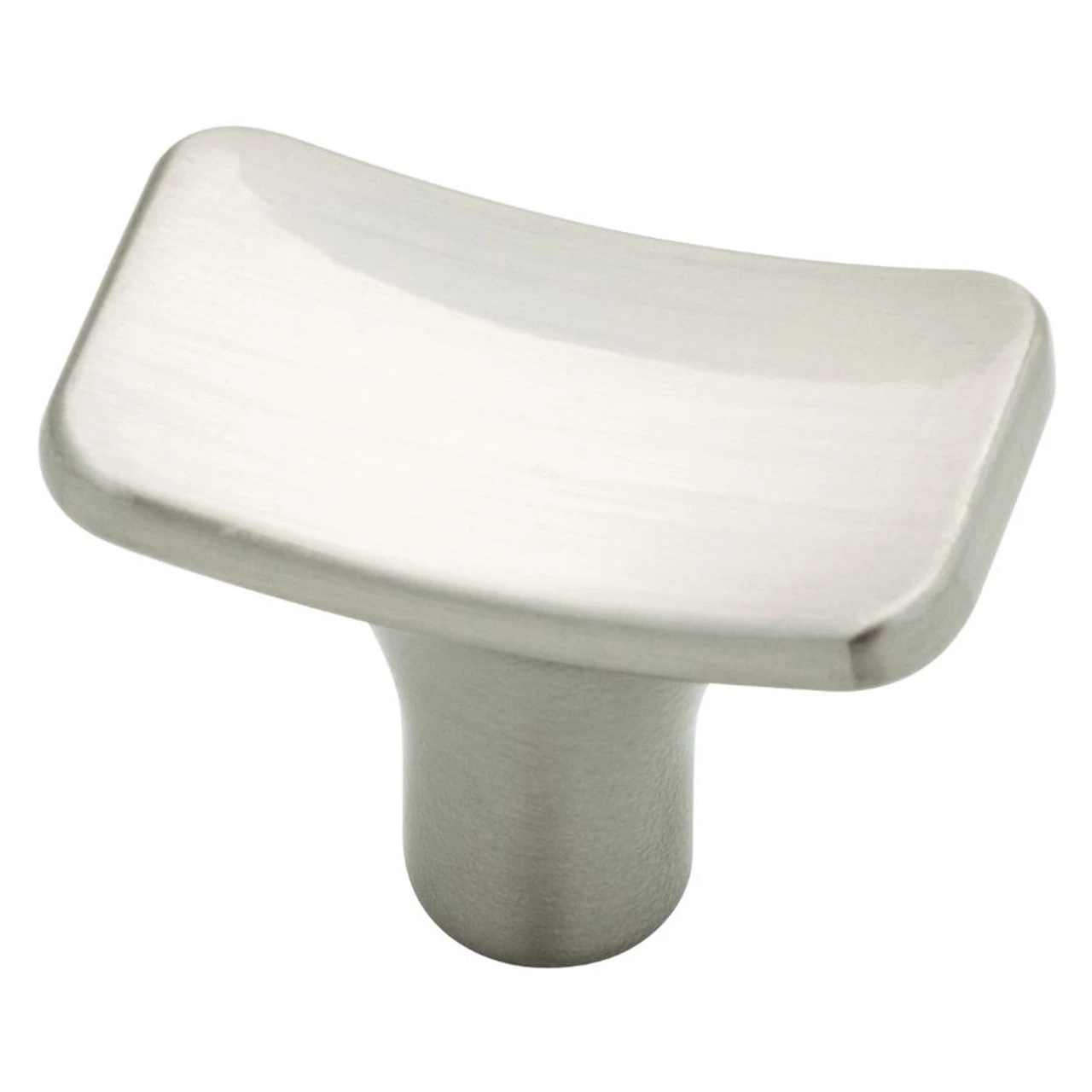 (As-Is) 1" Retro Sloped Rectangle Knob Satin Nickel 1 (As-Is) 1" Retro Sloped Rectangle Knob Satin Nickel