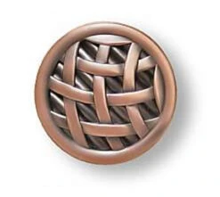 1-1/2" Ribbon And Reed Knob Antique Copper