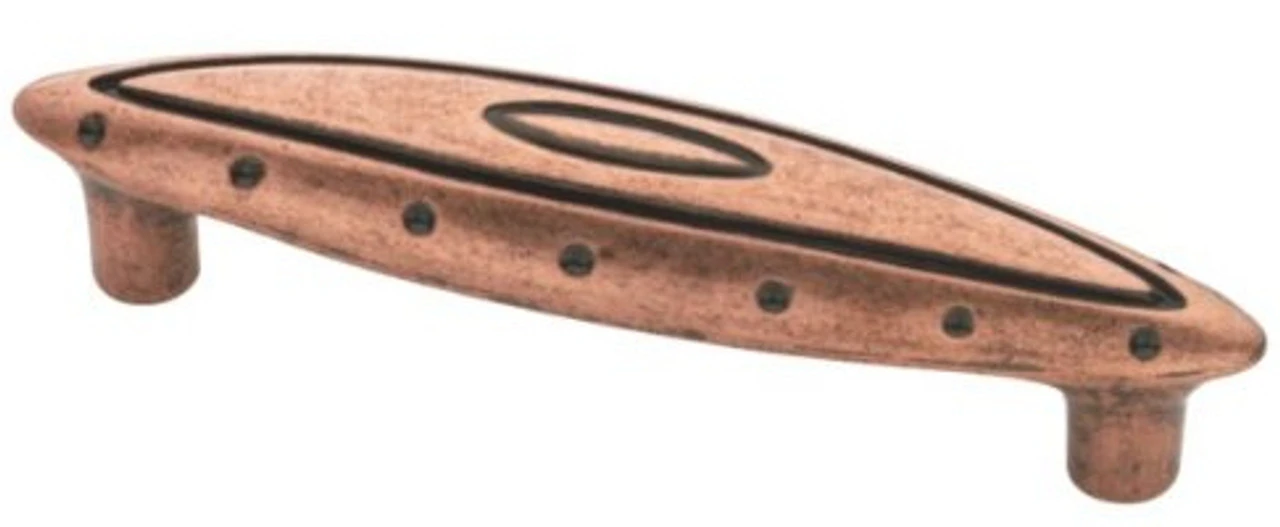 Liberty 3-3/4" Ring & Dot Oval Pull Copper Kettle 1 Liberty 3-3/4" Ring & Dot Oval Pull Copper Kettle