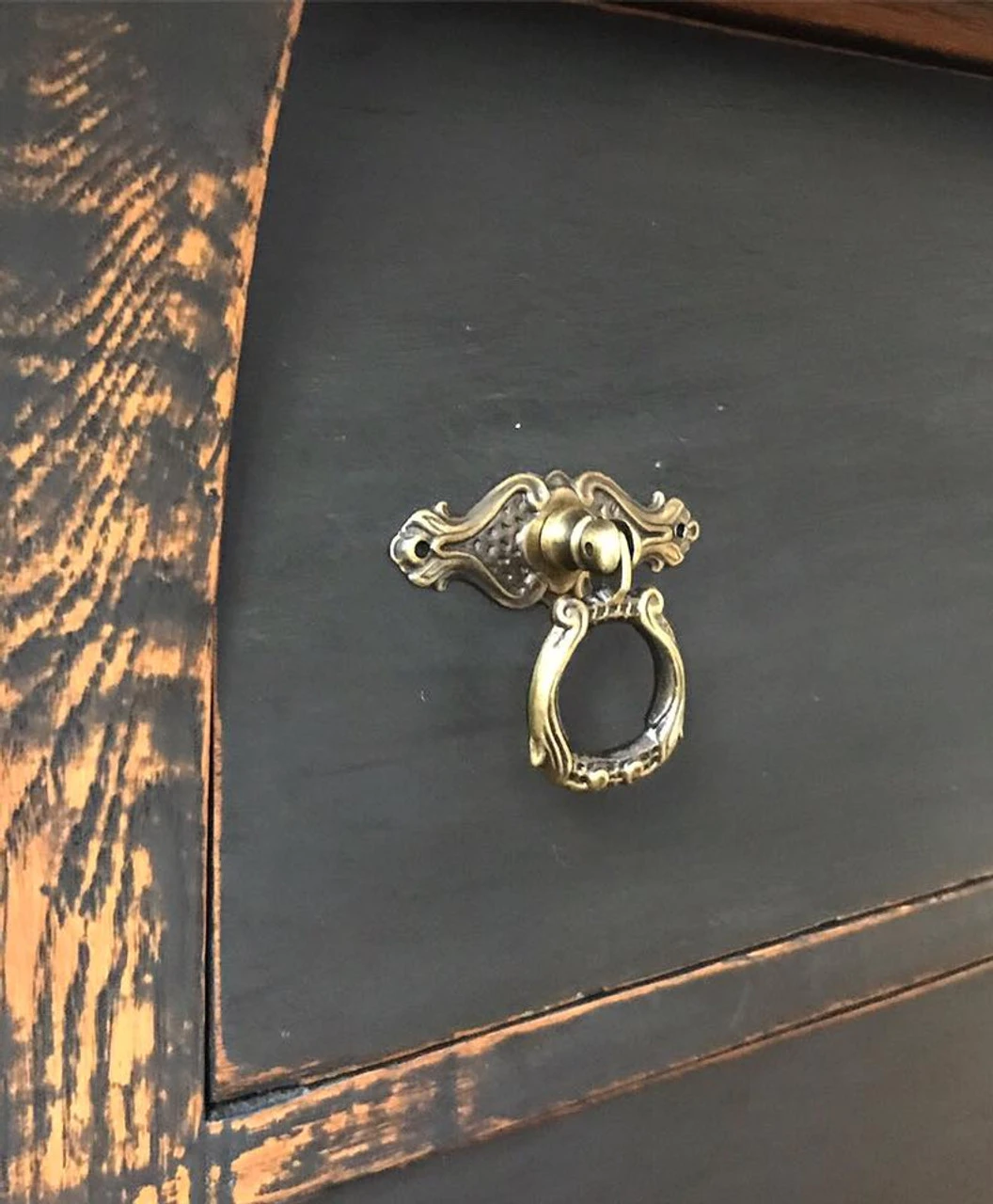 2-3/4" Rococo Or Late Baroque Style Drop Pull Antique English 11 2-3/4" Rococo Or Late Baroque Style Drop Pull Antique English - Image 11