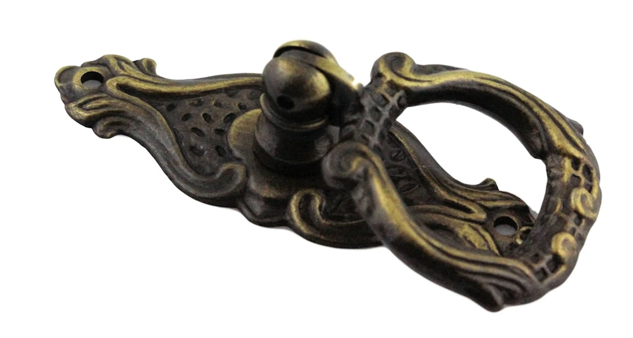 2-3/4" Rococo Or Late Baroque Style Drop Pull Antique English 2 2-3/4" Rococo Or Late Baroque Style Drop Pull Antique English - Image 2