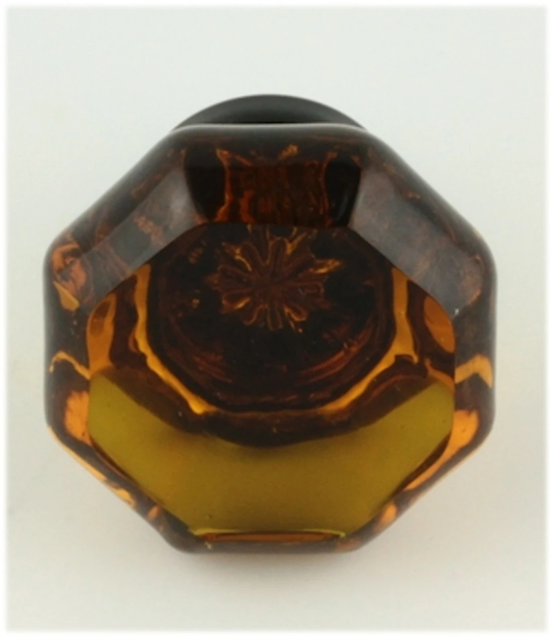 1-3/8" Octagon Cut Glass Knob Root Beer With Oil Rubbed Bronze 9 1-3/8" Octagon Cut Glass Knob Root Beer With Oil Rubbed Bronze - Image 9