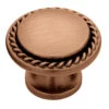 Liberty 1-3/16" Rope Edged Knob Brushed Satin Red Antique