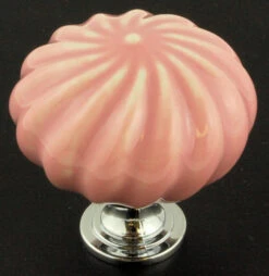 Liberty 1-3/4" Swirl Design Ceramic Knob Rose Pink With Chrome -D'Lawless Hardware Shop rose pink swirl design ceramic knob on chrome base lq p35353w pnk c 4 67959.1644509865