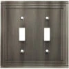 Allen + Roth - Lexington Double Switch Wall Plate - Heirloom Silver - W22981-904-U