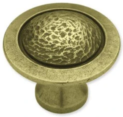 Liberty 1-1/2" Rough & Smooth Knob Tumbled Antique Brass