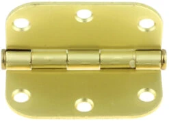 3" Round Corner 5/8" Radius Hinge - Polished Brass B1550