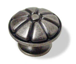 Liberty 1-3/8" Deep Cut Spoked Design Knob Pewter