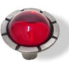 Liberty 1-1/4" Glass Lilly Knob Ruby Red And Brushed Satin Pewter