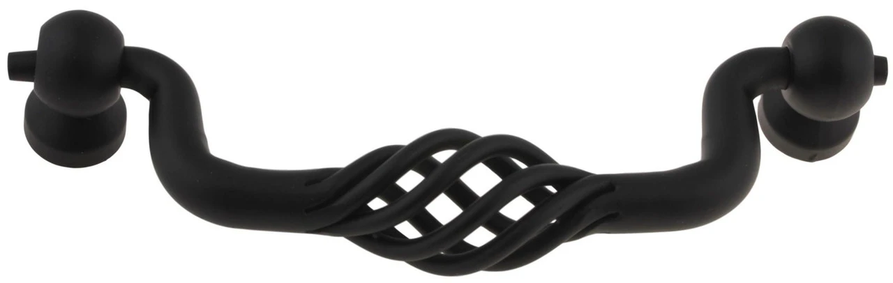 Liberty 3-3/4" Forged Iron Collection Bird Cage Bail Pull Flat Black 1 Liberty 3-3/4" Forged Iron Collection Bird Cage Bail Pull Flat Black