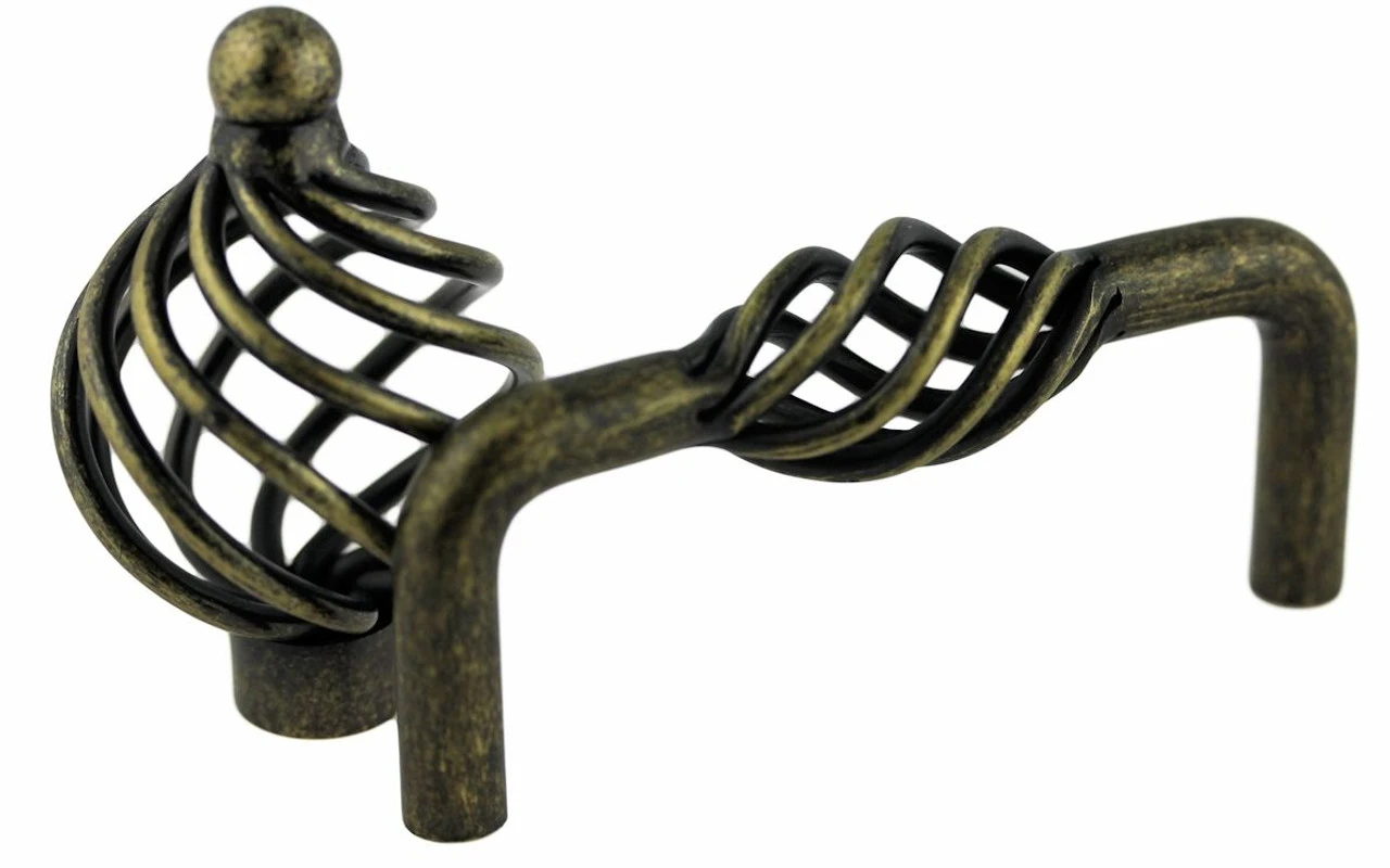 3" Rustic Bird Cage Pull Dark Antique Brass 2 3" Rustic Bird Cage Pull Dark Antique Brass - Image 2