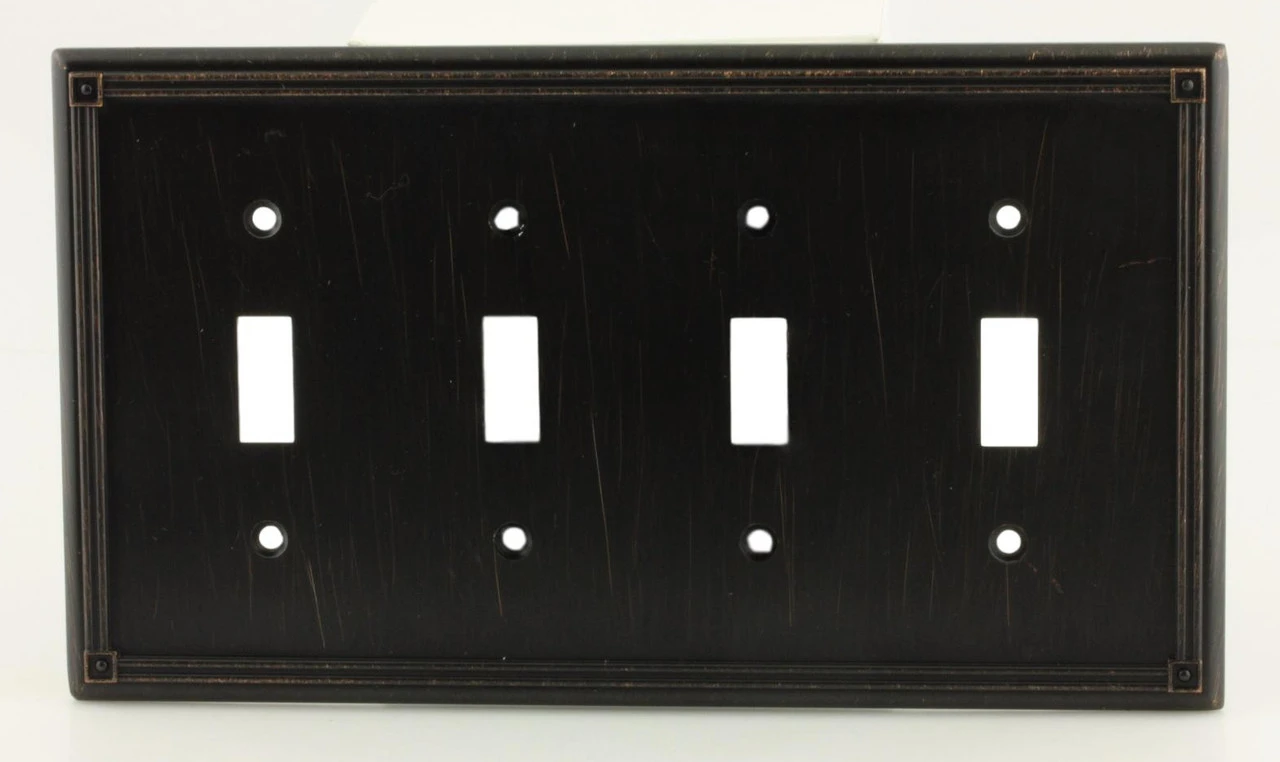 Ruston Venetian Bronze Quad Switch Wall Plate - 167798 1 Ruston Venetian Bronze Quad Switch Wall Plate - 167798