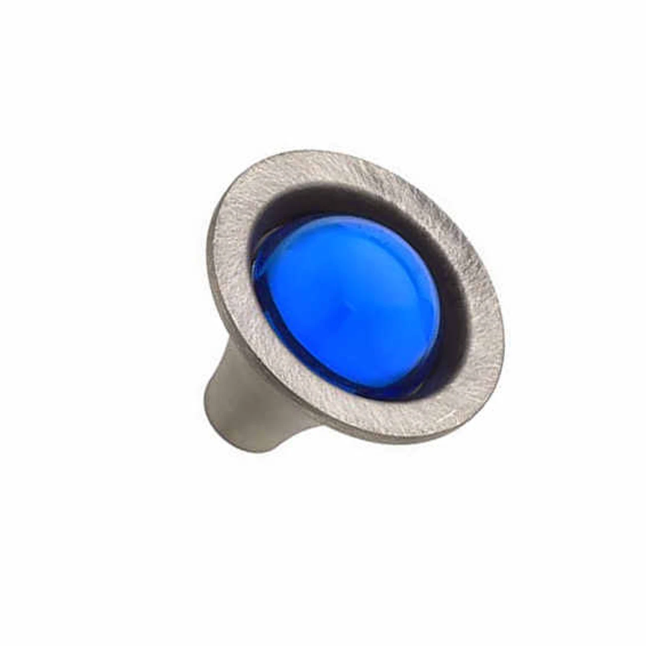 Liberty 1-1/4" Lily Knob Sapphire Glass & Brushed Satin Pewter 1 Liberty 1-1/4" Lily Knob Sapphire Glass & Brushed Satin Pewter