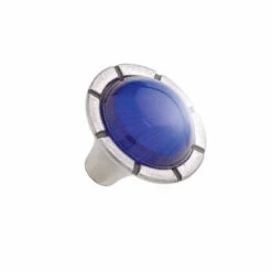 Liberty 1-1/4" Glass Lilly Knob Sapphire And Brushed Satin Pewter